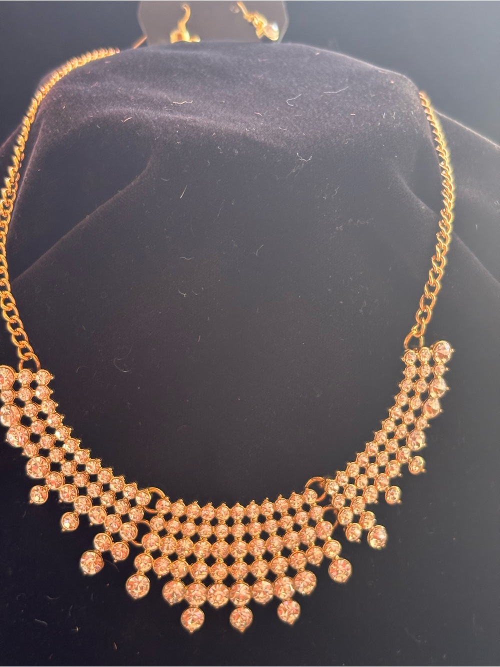 Gold Necklace with pearl Fringe Statement Necklace - Women Jewelry